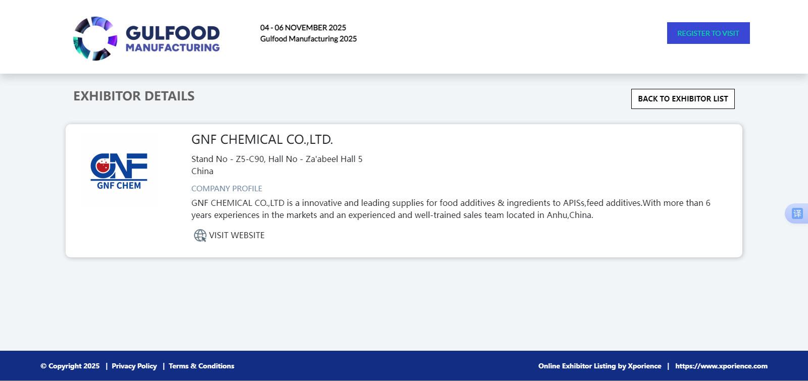 GNF participates in the Dubai Gulf Food Exhibition